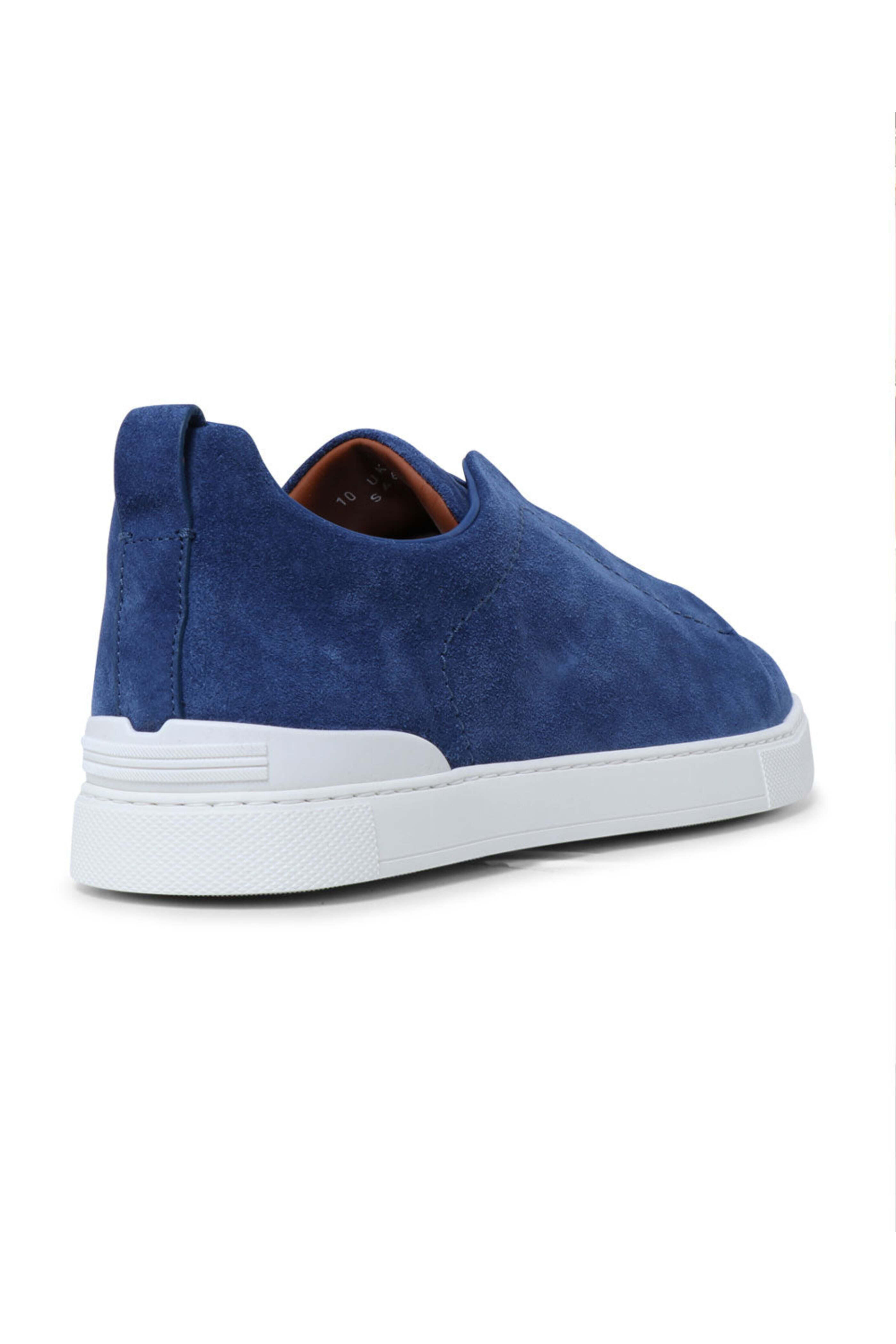 Zegna - Utility Suede Triple Stitch Sneakers in Light Blue