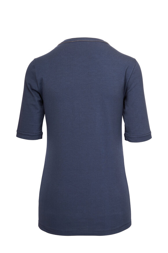 Brunello Cucinelli - Exclusively Ours! Midnight Elbow Sleeve T-Shirt