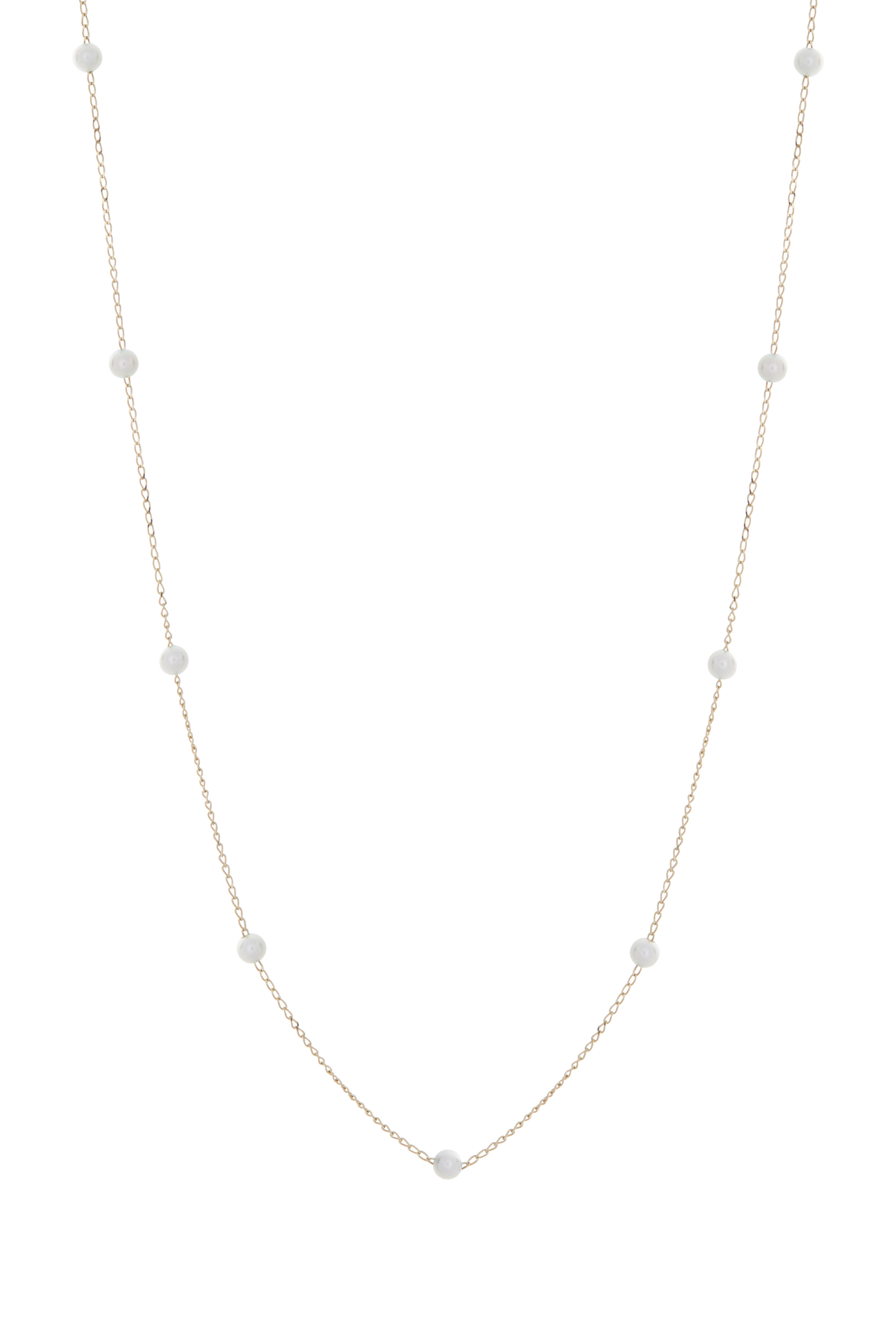Mizuki - 14K Gold Pearl Chain Necklace | Mitchell Stores