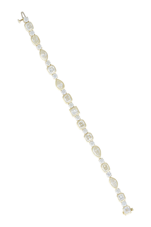Lowy & Co 18k Yellow Gold Diamond Bezel Bracelet - view 1