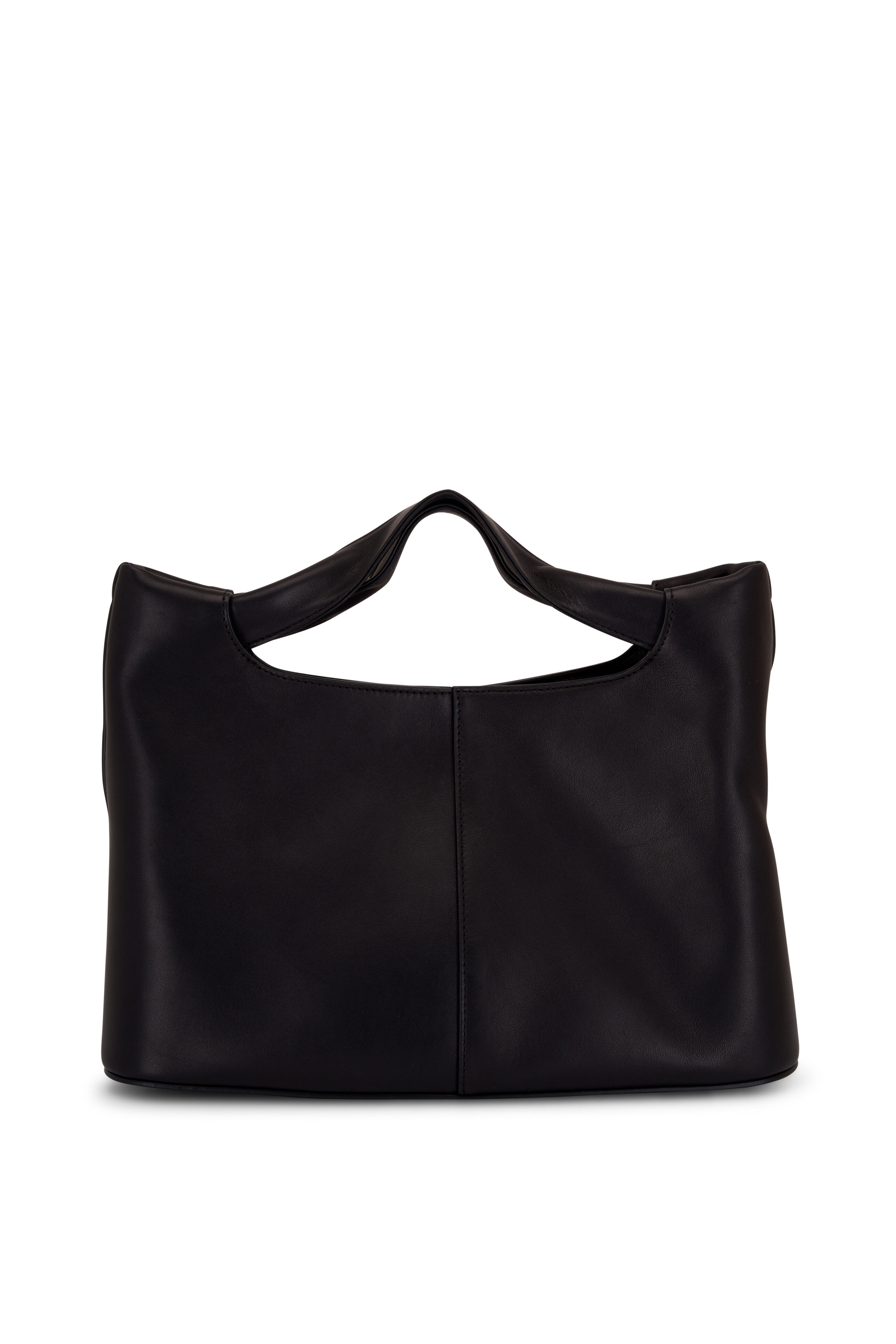 The Row Camdem Black Saddle Leather Top Handle Tote