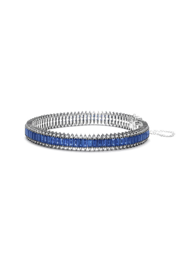 Nam Cho Diamond & Blue Sapphire Tennis Bracelet