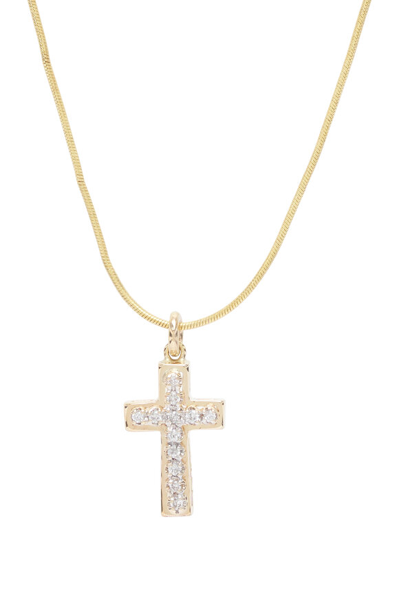 Renee Lewis Antique Diamond Cross Necklace - view 2
