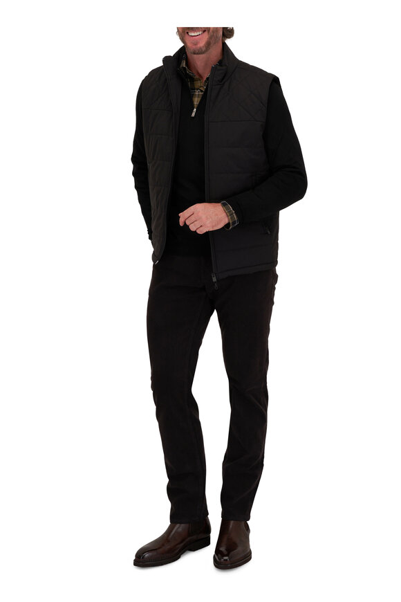 Fedeli - Black 140's Wool Quarter Zip Pullover