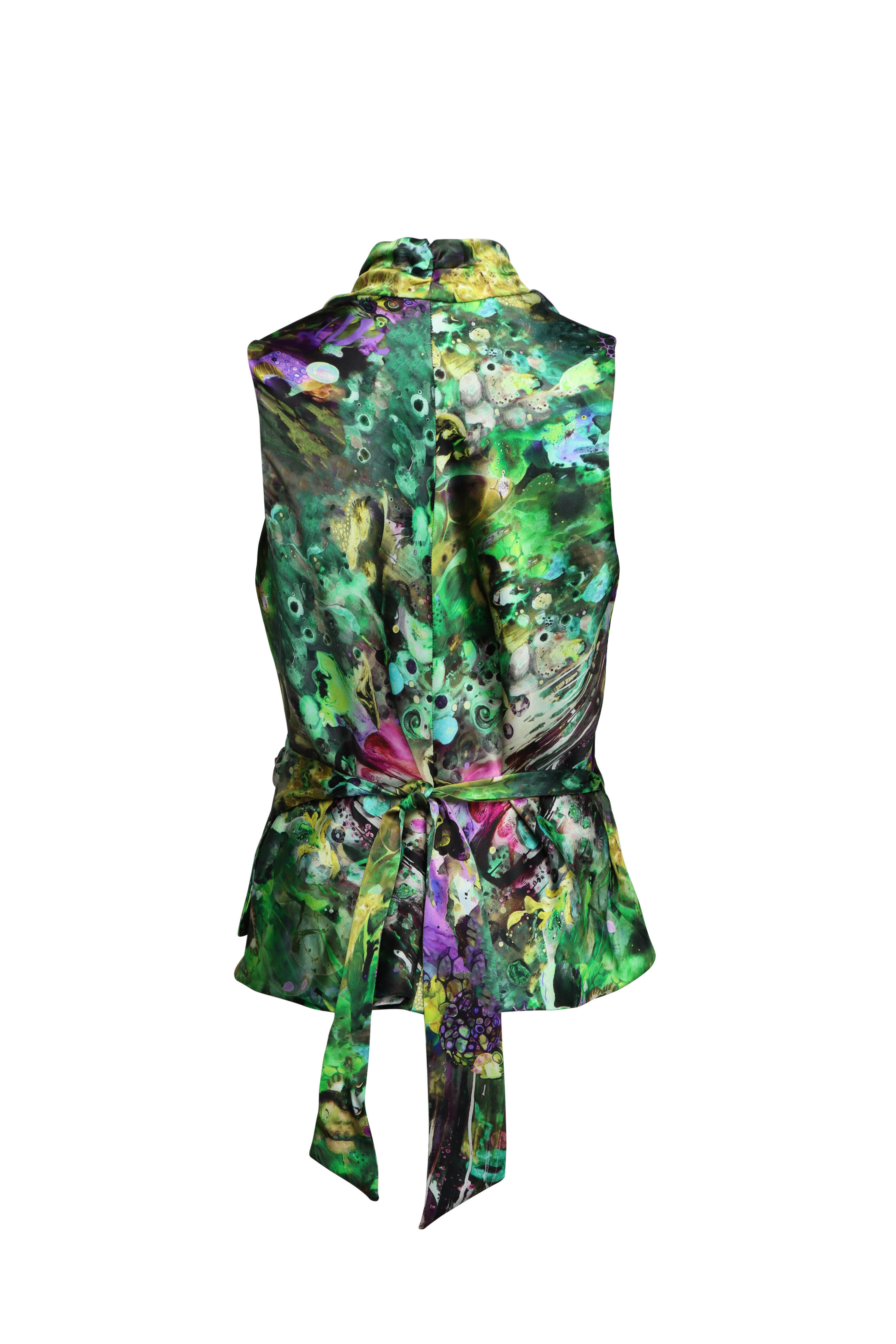 Peter Cohen - Wrap Myriad Print Satin Blouse | Mitchell Stores