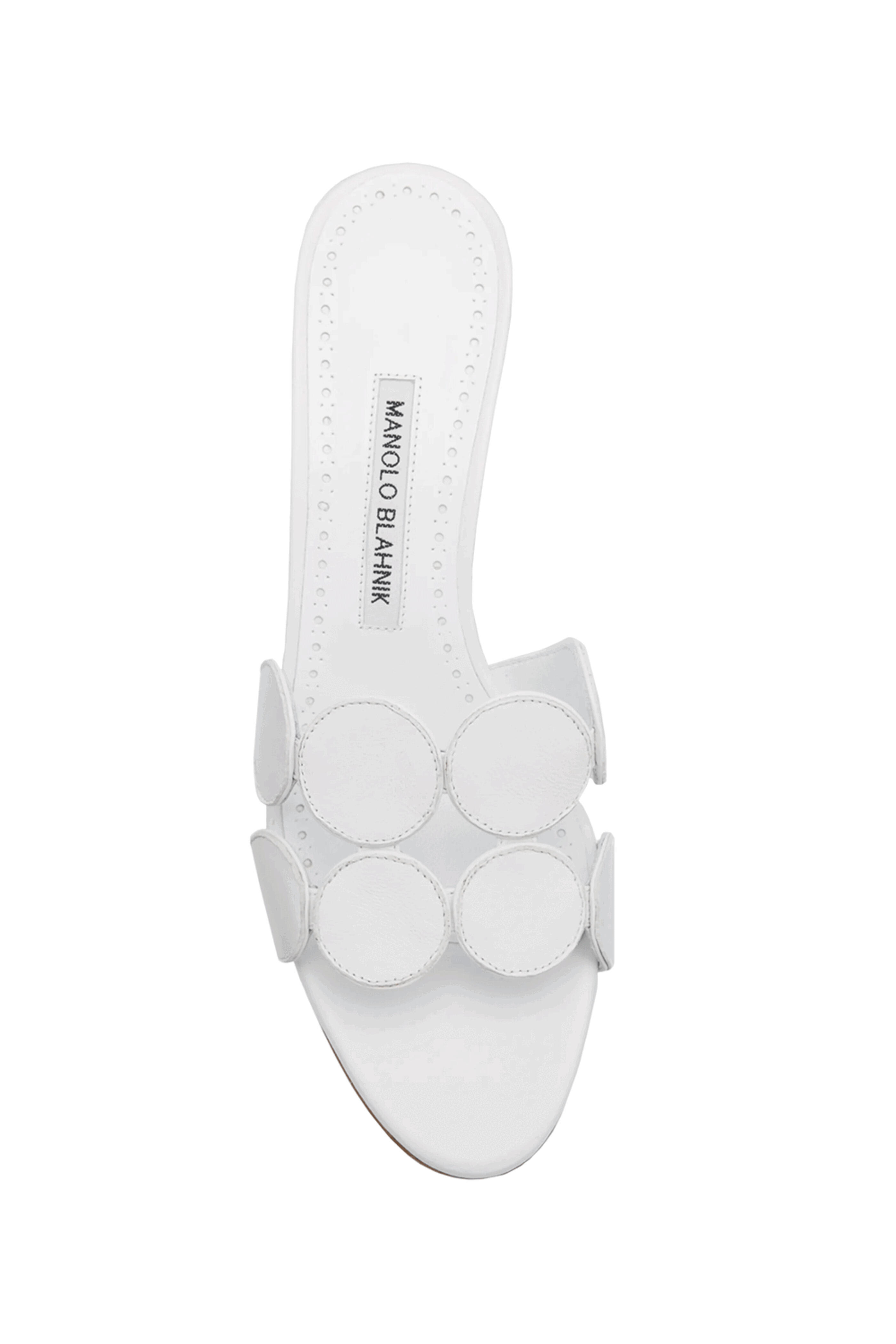 MANOLO BLAHNIK パール付きホワイトサンダル