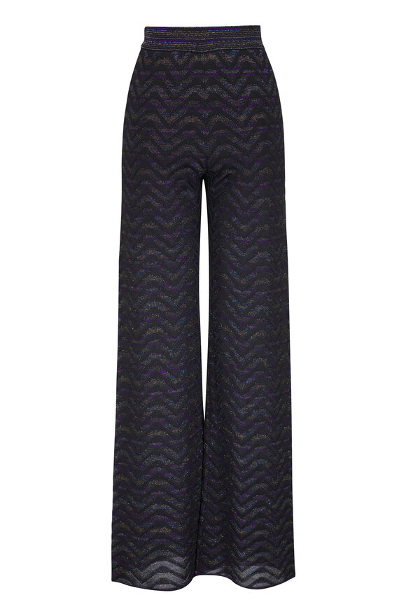 Missoni Multicolor Dark Toned Zig-Zag Flare Pant - view 4