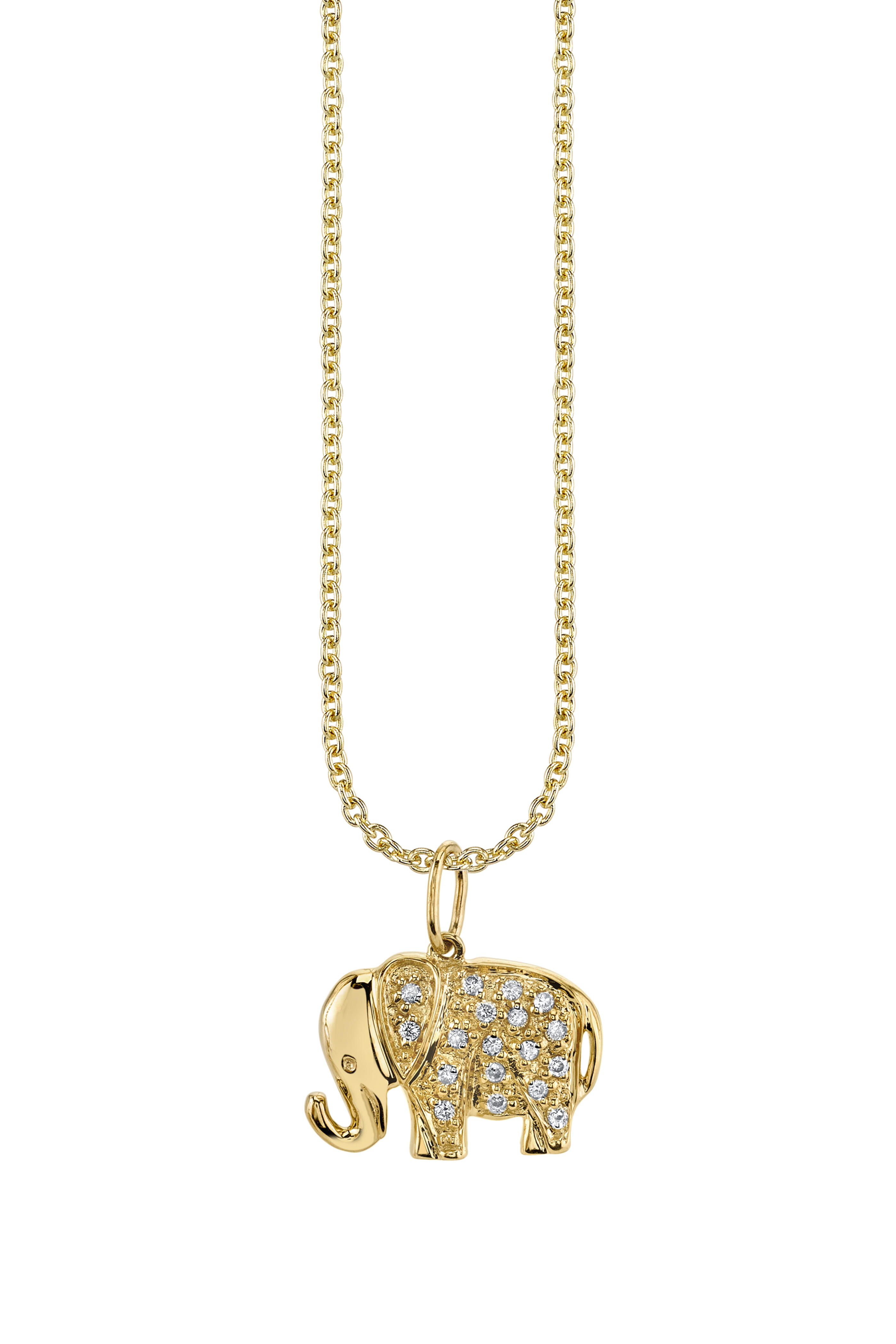 Sydney Evan - 18K Yellow Gold Elephant Charm Necklace