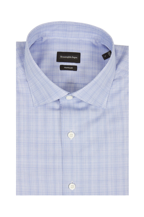 Zegna - Traveller Navy Blue Patterned Sport Shirt