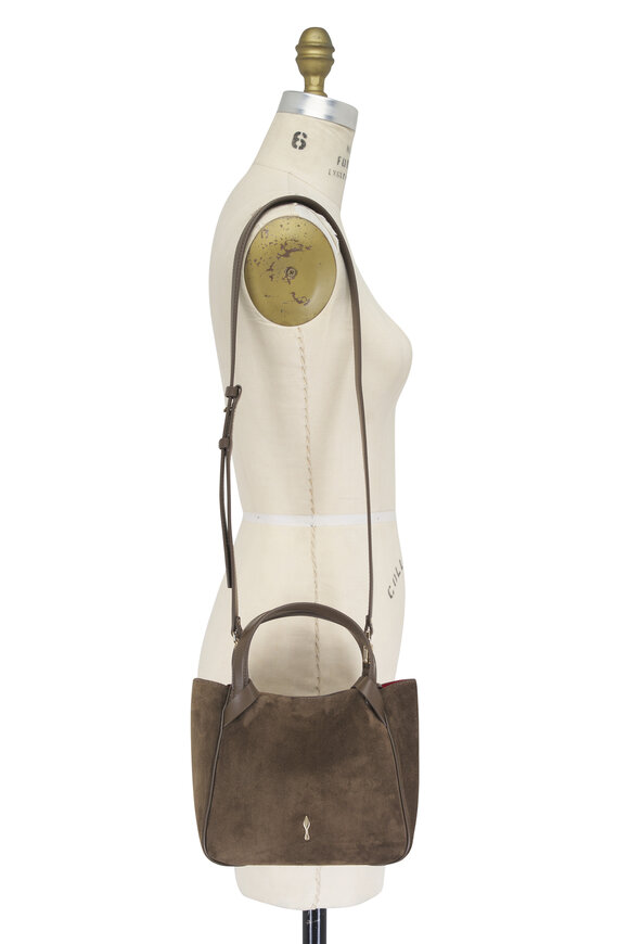 Christian Louboutin Mini Bettina Taupe Suede Tote - view 5