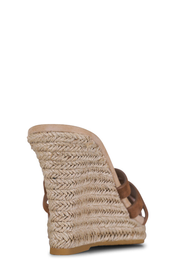 Veronica Beard Phylina Chestnut Suede Wedge Sandal, 90mm - view 7