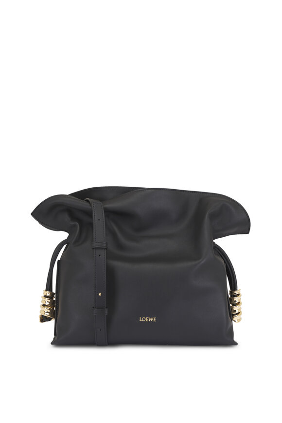 Loewe Medium Coil Flamenco Black Leather Clutch - view 5