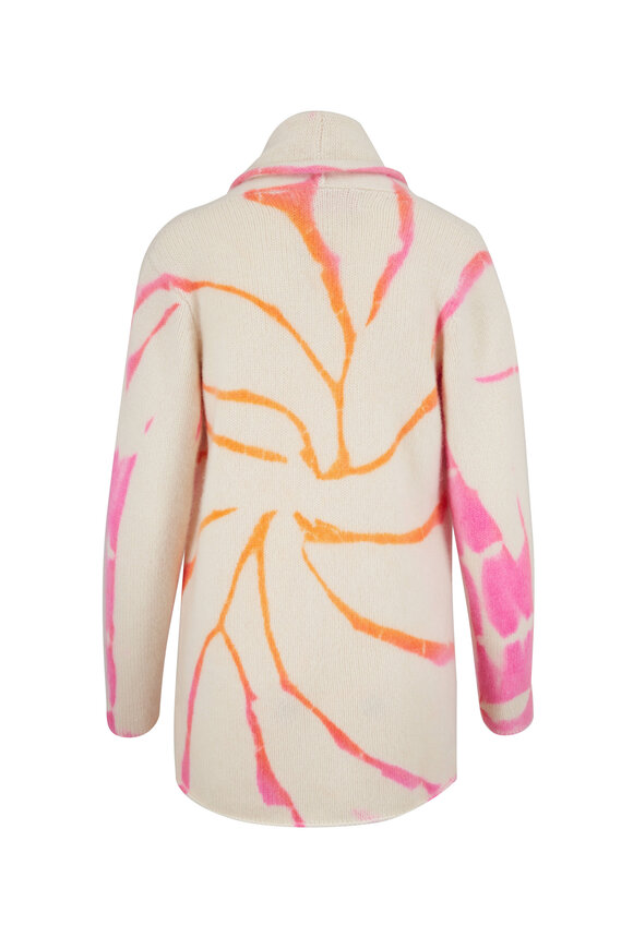 The Elder Statesman - Pink & Orange Tie-Dye Cashmere Smoking Jacket 