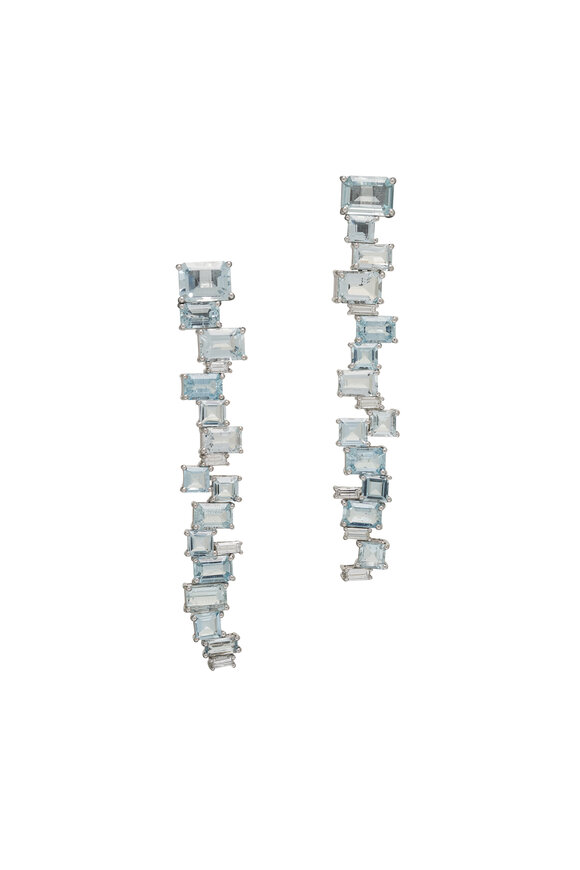 Kai Linz Aquamarine & Diamond Cascade Earrings