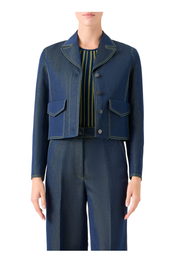 Akris Punto Dark Blue Denim Boxy Jacket - view 2