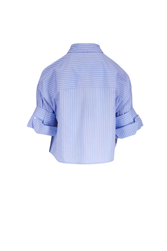 TWP Next Ex Blue Haven & White Stripe Cotton Shirt - view 3