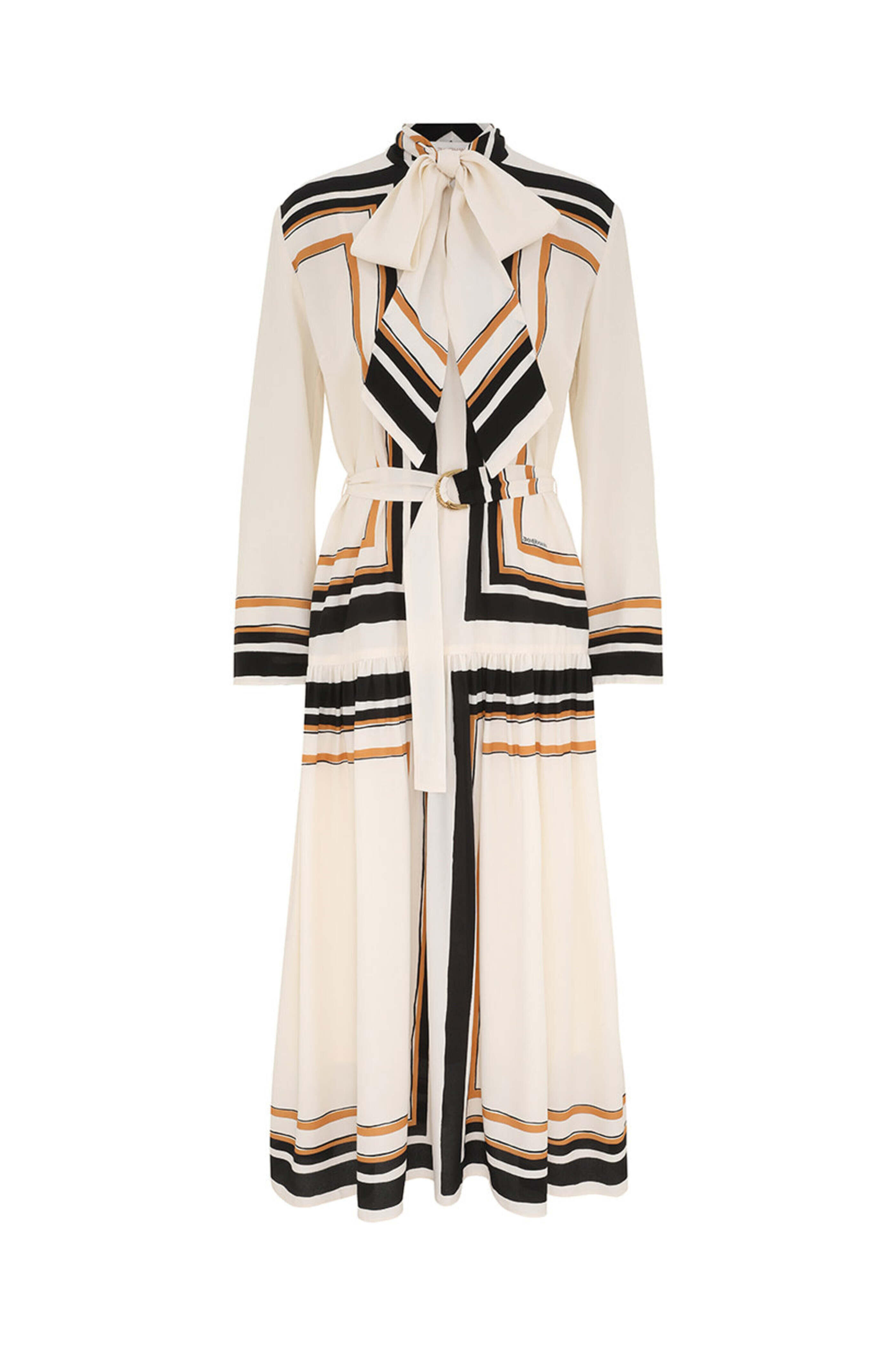 Zimmermann - Stripe Tie Neck Midi Dress | Mitchell Stores