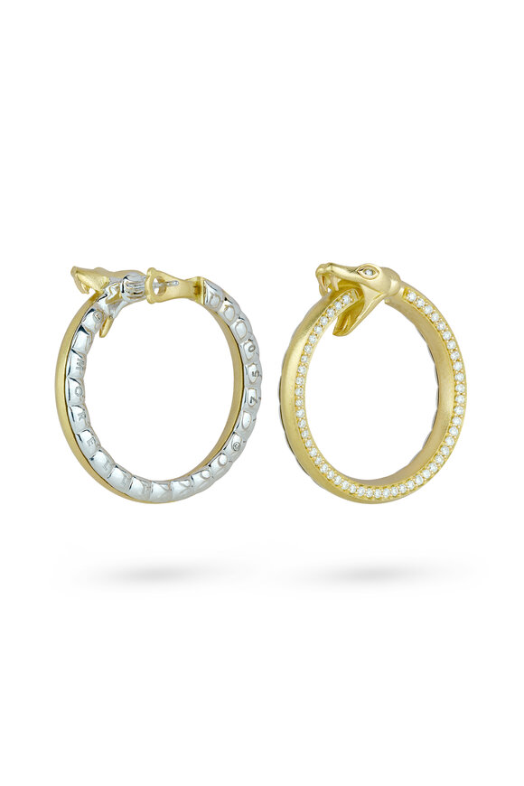 Paul Morelli 18k Yellow Gold Diamond Serpentine Hoop - view 1