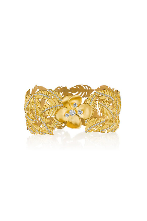 Susan Gordon Jewelry Diamond Leaf Cuff Bracelet - view 2