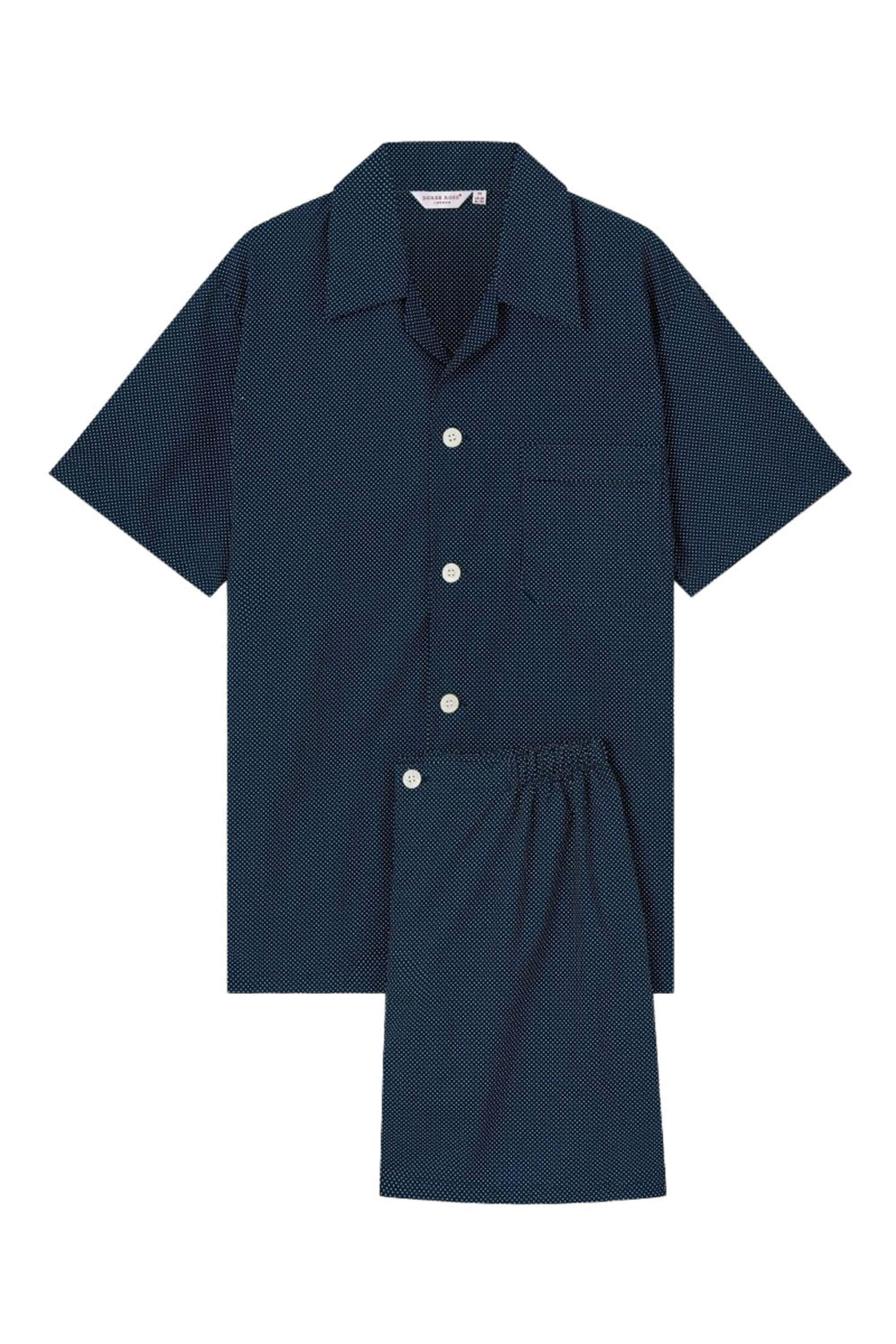 Derek Rose - Dark Navy Polka Dot Pajama Set