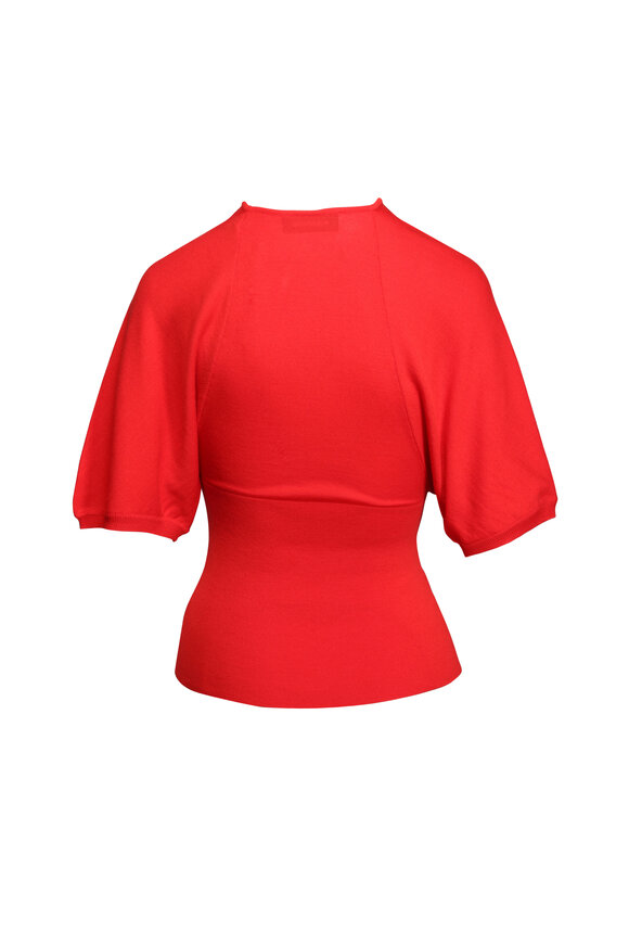 Lanvin Poppy Bow Merino Wool Blouse - view 2