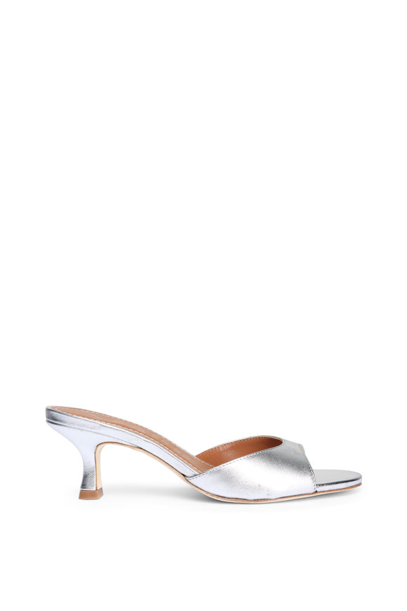 Staud Brigitte Metallic Silver Mule, 55mm - view 3