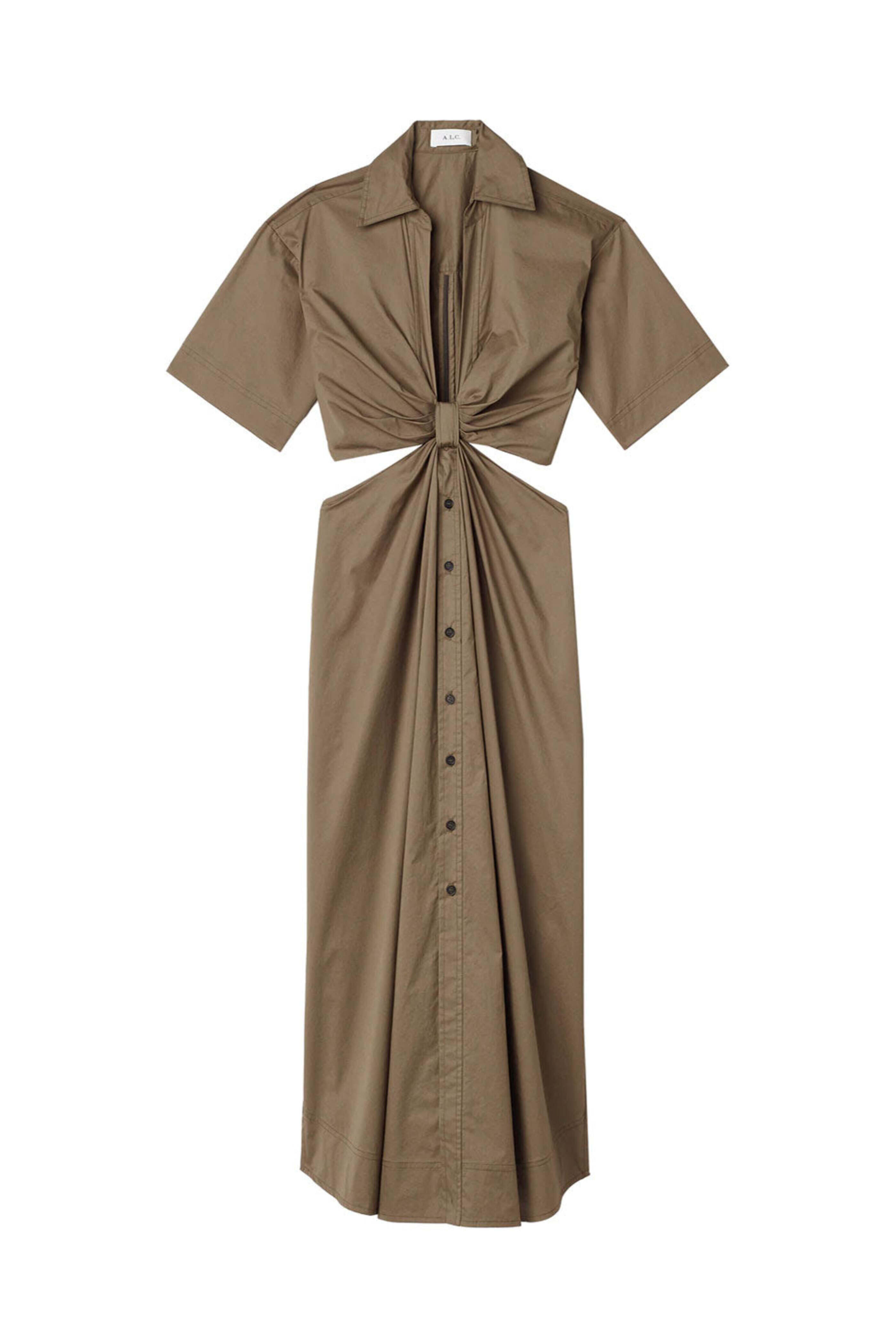 A.L.C. - Dried Basil Knot Front Georgia Midi Dress