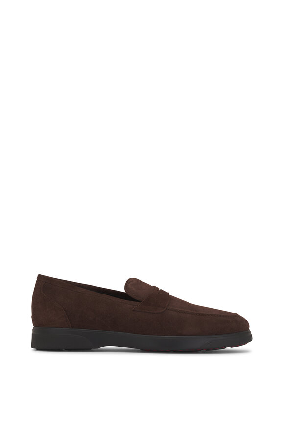 Kiton - Dark Brown Suede Penny Loafer