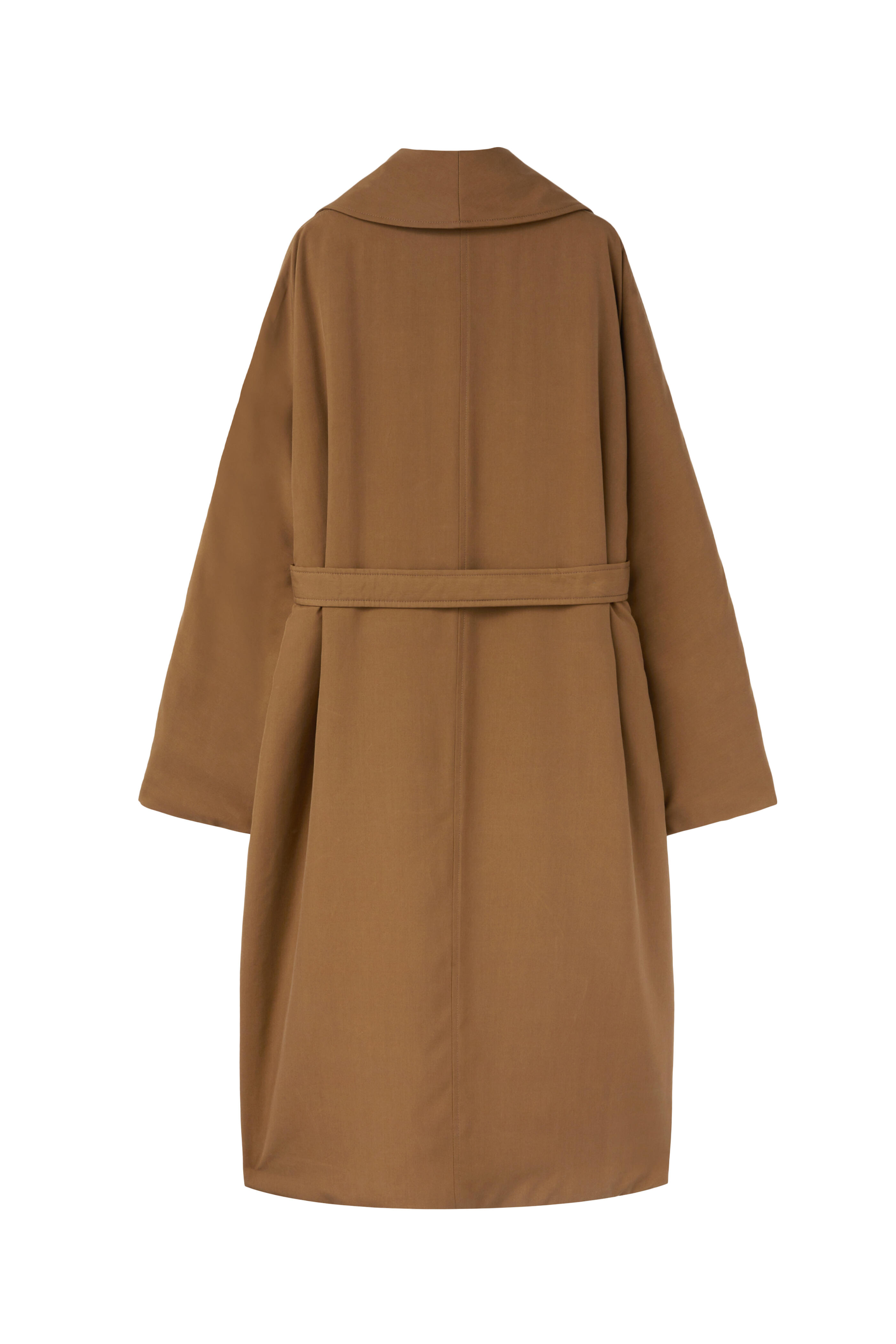 Loro Piana - Dwight Sage Brown Silk Wrap Coat | Mitchell Stores