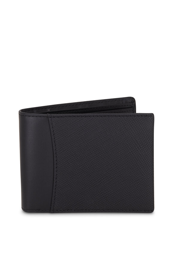 Bosca - Saffiano Black Grained Leather Bi-Fold Wallet