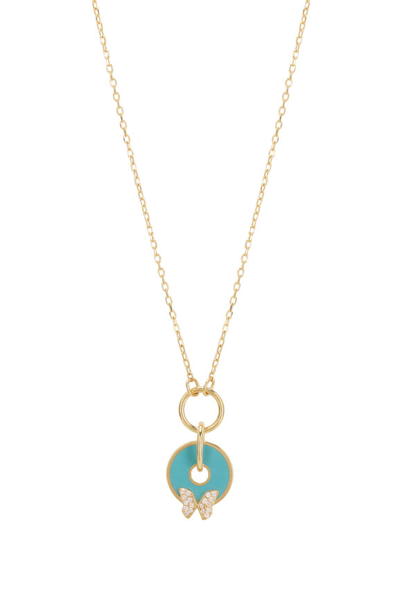 Foundrae - Butterfly Reverie Disk Drop Necklace