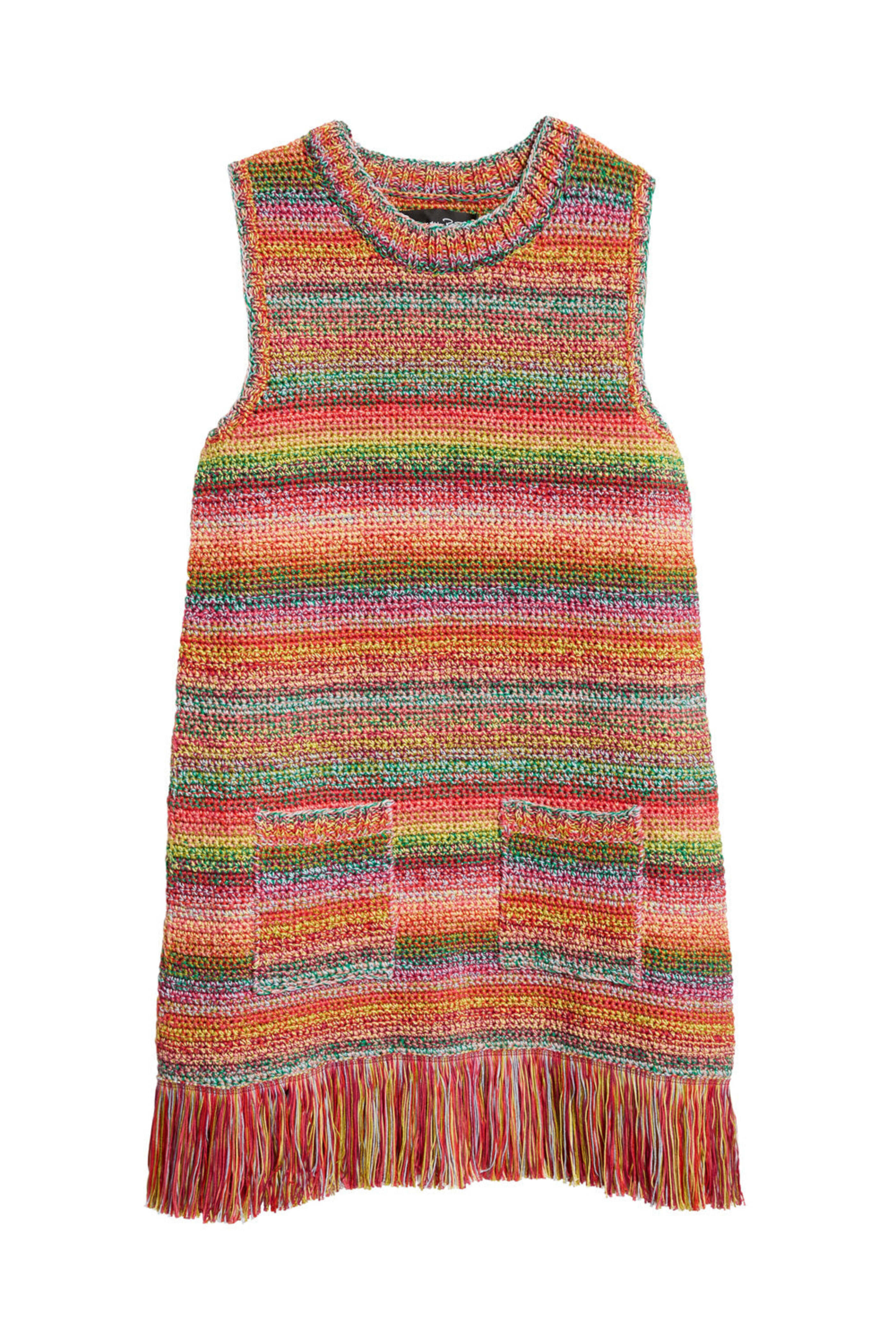 Oscar de la Renta - Rainbow Ombre Sleeveless Crochet Dress