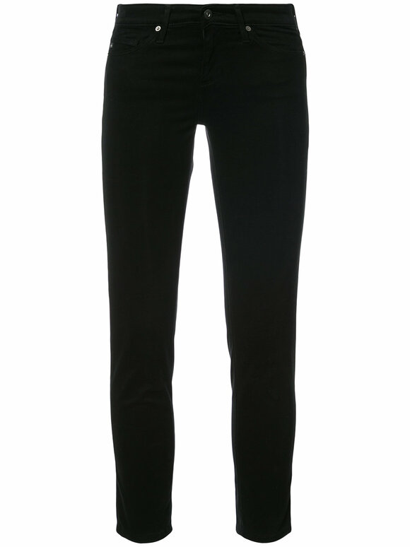 AG - Stilt Black Sateen Cropped Cigarette Jean