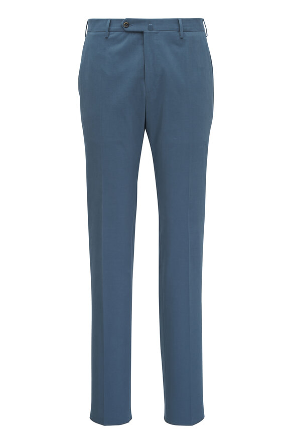 PT Torino Light Blue Cotton & Cashmere Twill Pant 