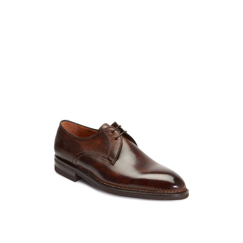 Bontoni - Carnera Chocolate Grained Leather Derby Shoe