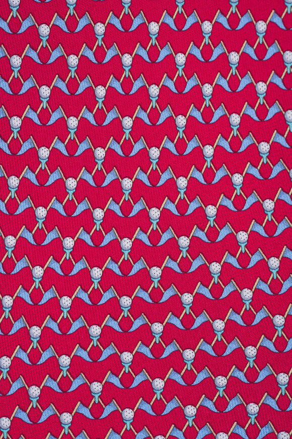 Ferragamo Red Golf Print Silk Necktie - view 2