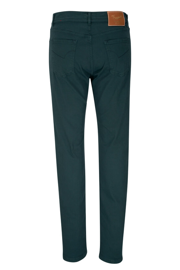 Marco Pescarolo - Bull Dark Green Stretch Denim Five Pocket Pant