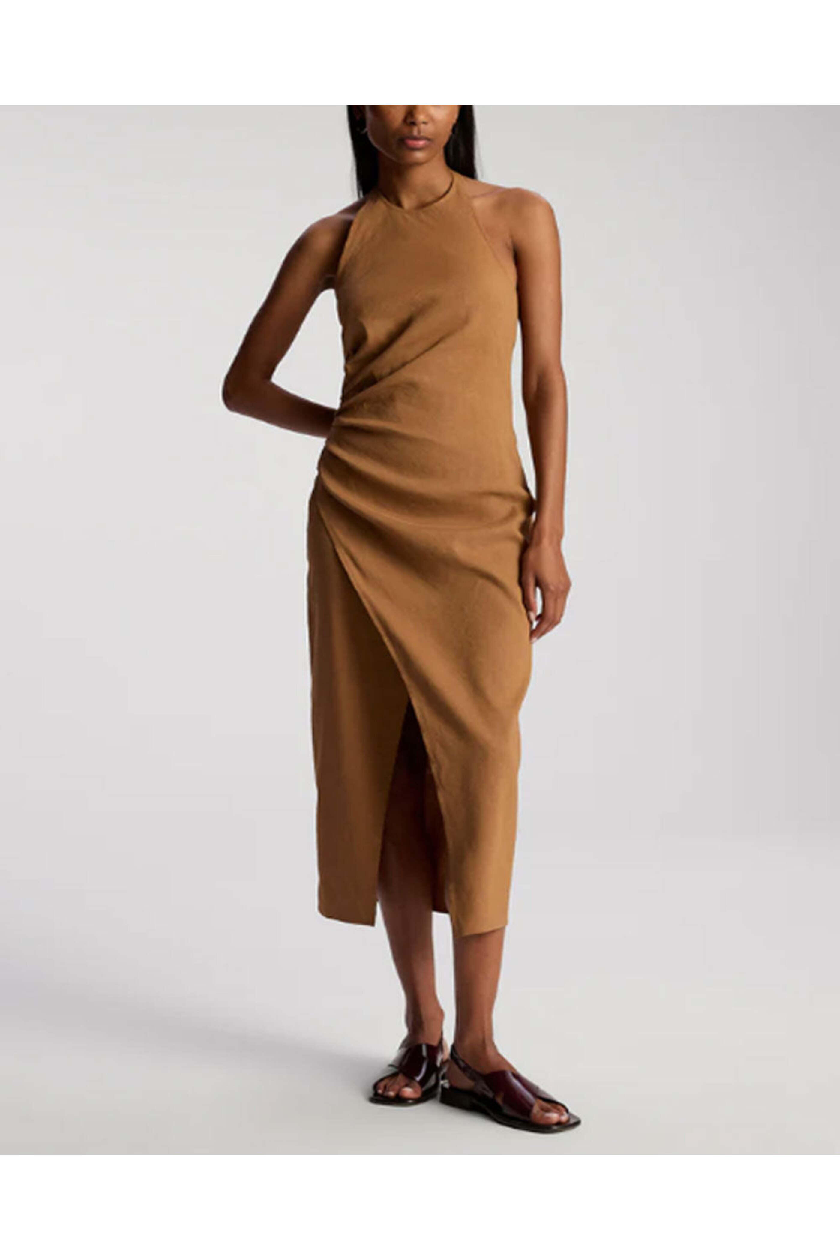 A.L.C. - Acacia Sylvie Linen Midi Halter Dress