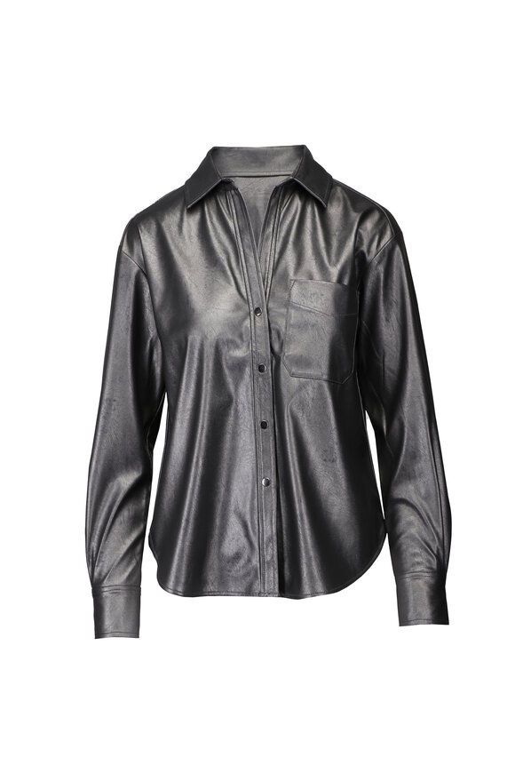 Brochu Walker The Everyday Aluminum Cropped Vegan Leather Shirt - view 1