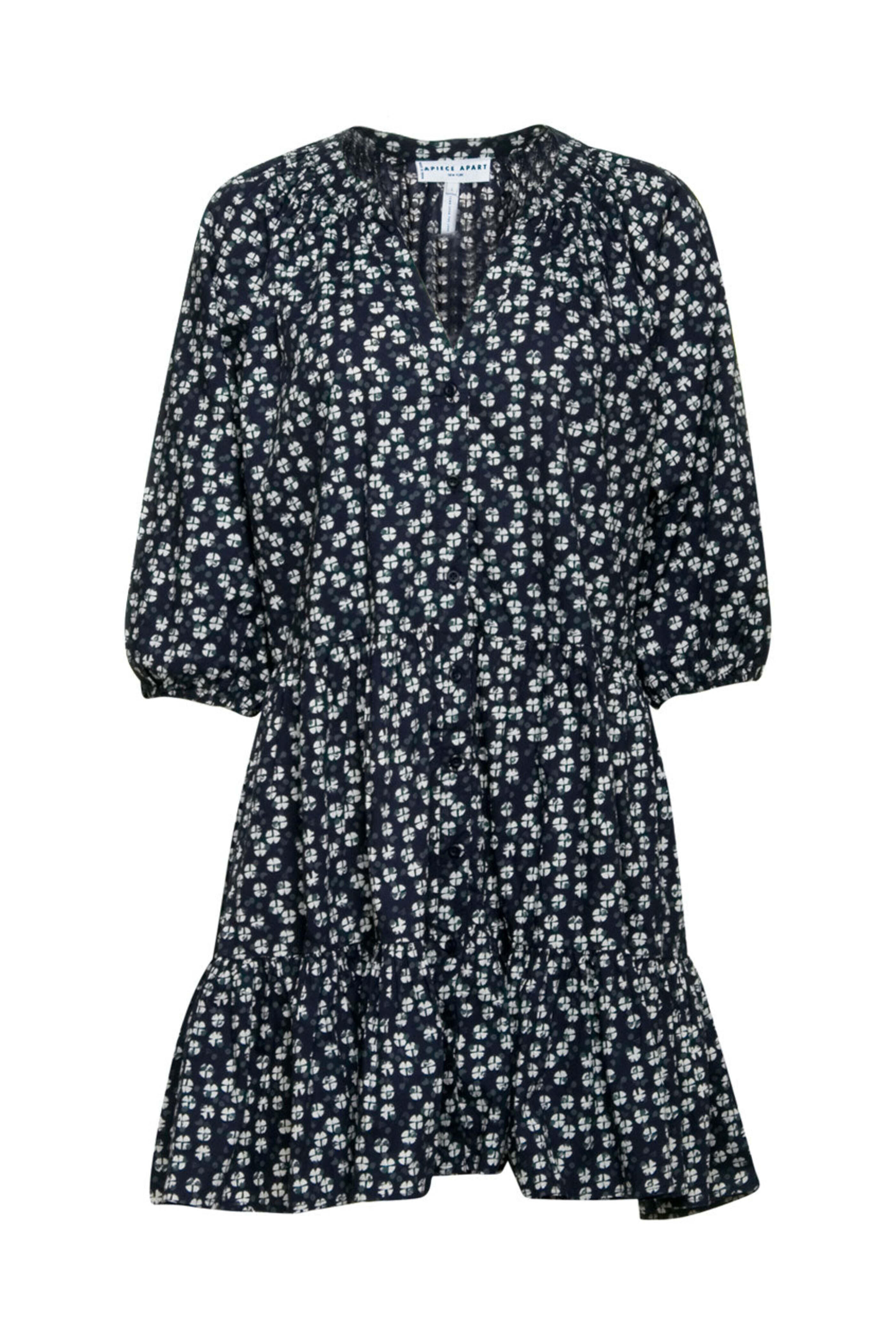 Apiece Apart - Navy Block Print Mitte Mini Dress