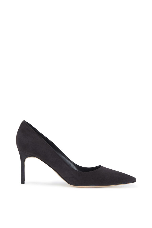 Manolo Blahnik - Lisa Dark Gray Suede Pump, 70mm