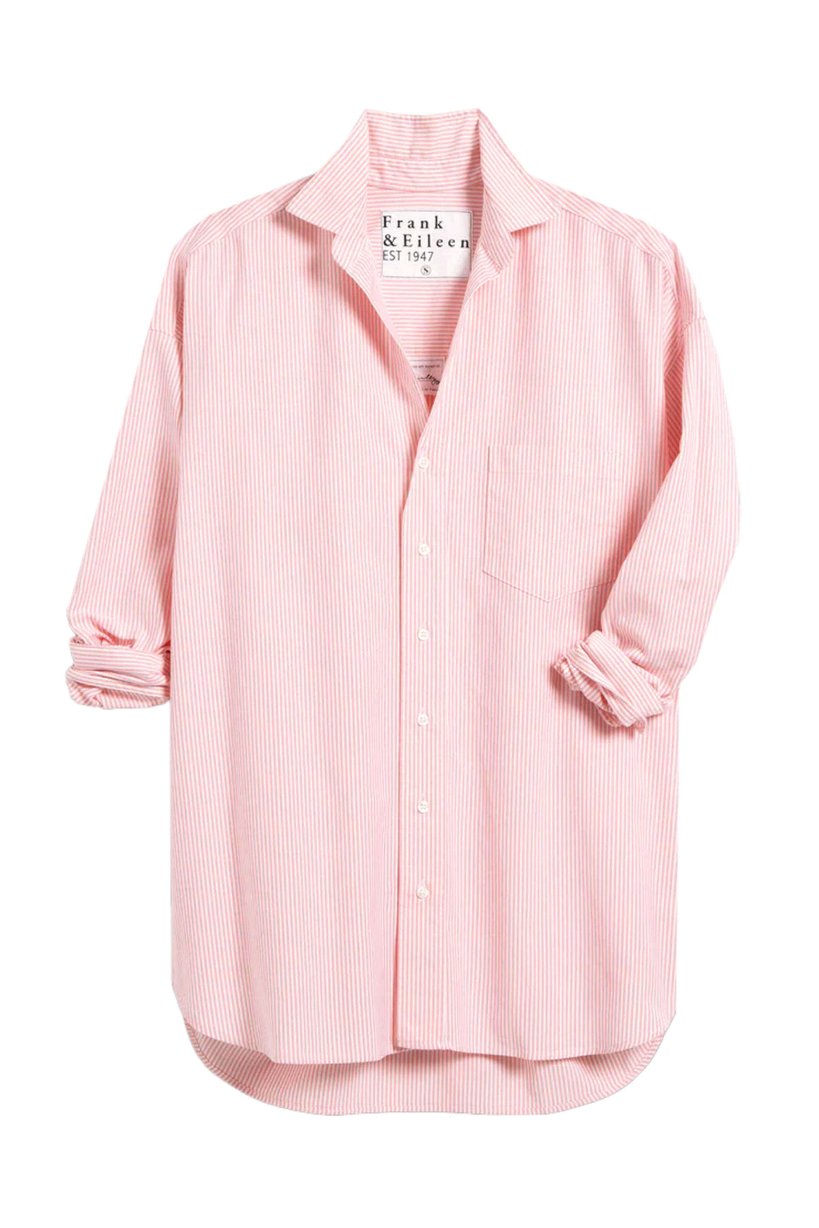 シェリーページ Frank & Eileen - Hot Pink Stripe Shirley Oversized Button Up