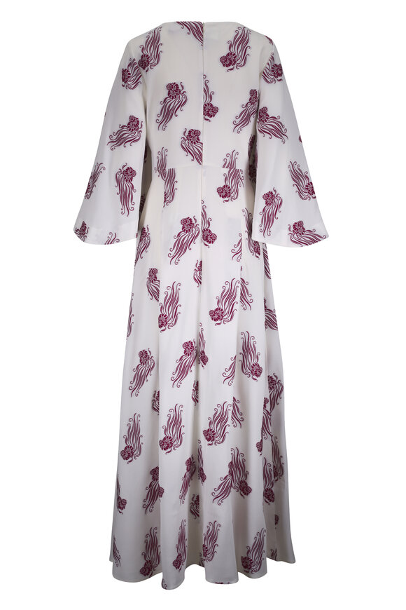 La DoubleJ Belle White Lumeria Jacquard Print Kaftan - view 3