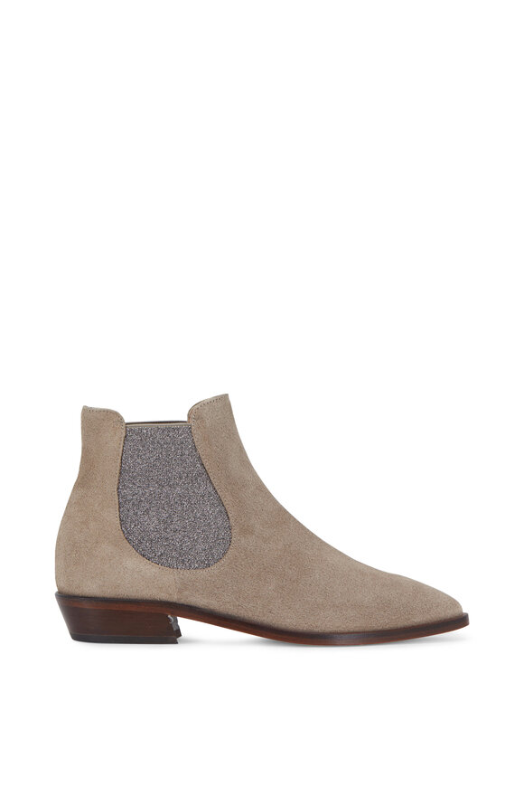 AGL - Taupe Suede Double Gore Ankle Boot