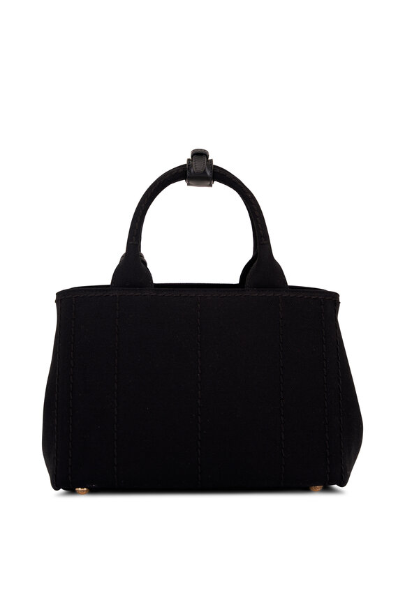 Prada - Black Canvas Logo Tote Bag 