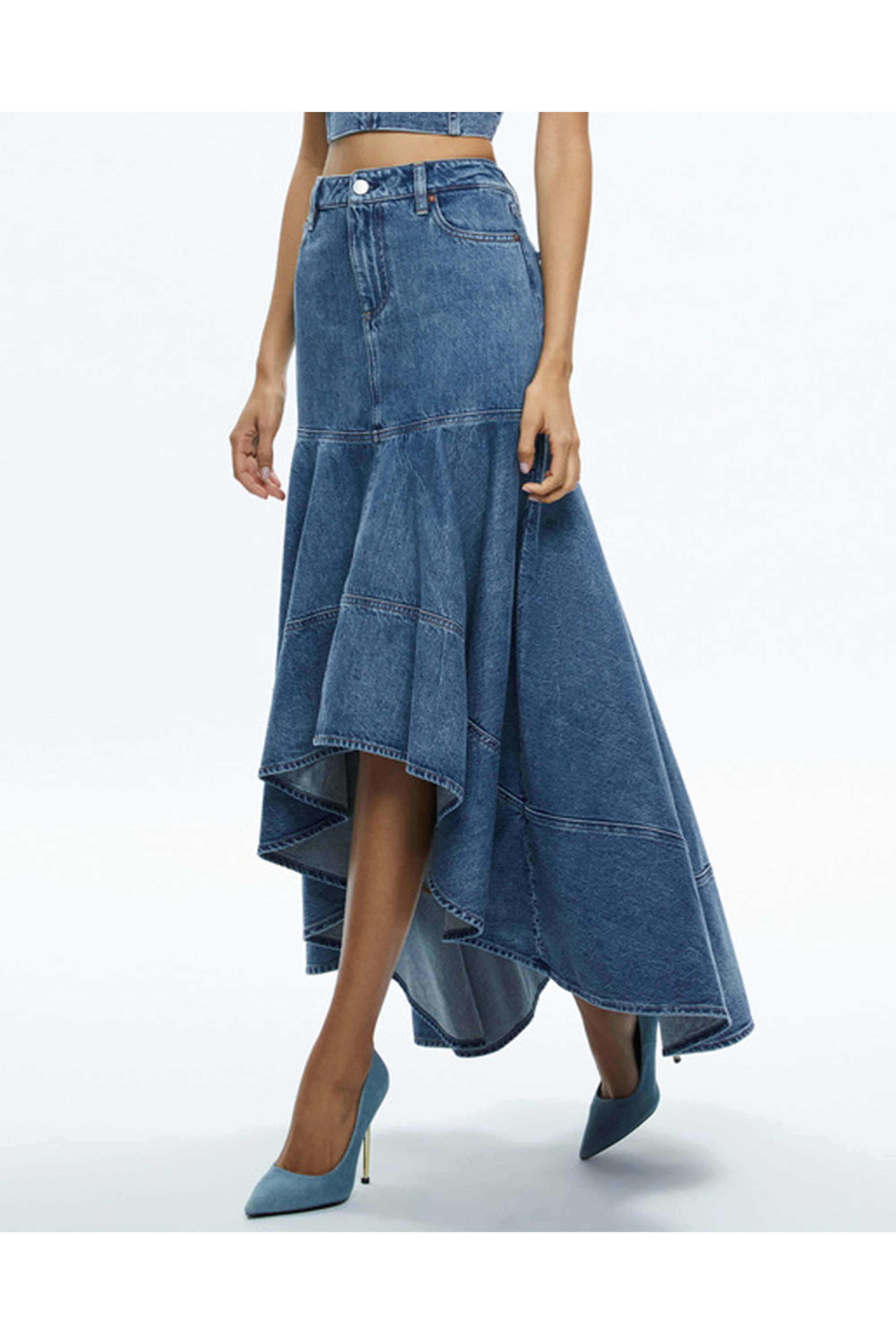 Alice & Olivia - Brooklyn Blue Donella High Low Skirt