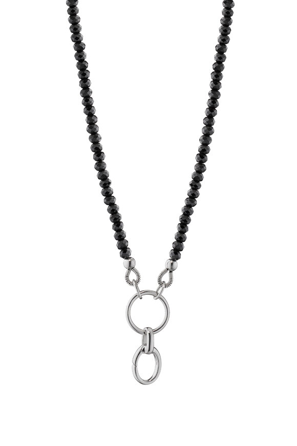Monica Rich Kosann Sterling Silver Black Spinel Strand Necklace
