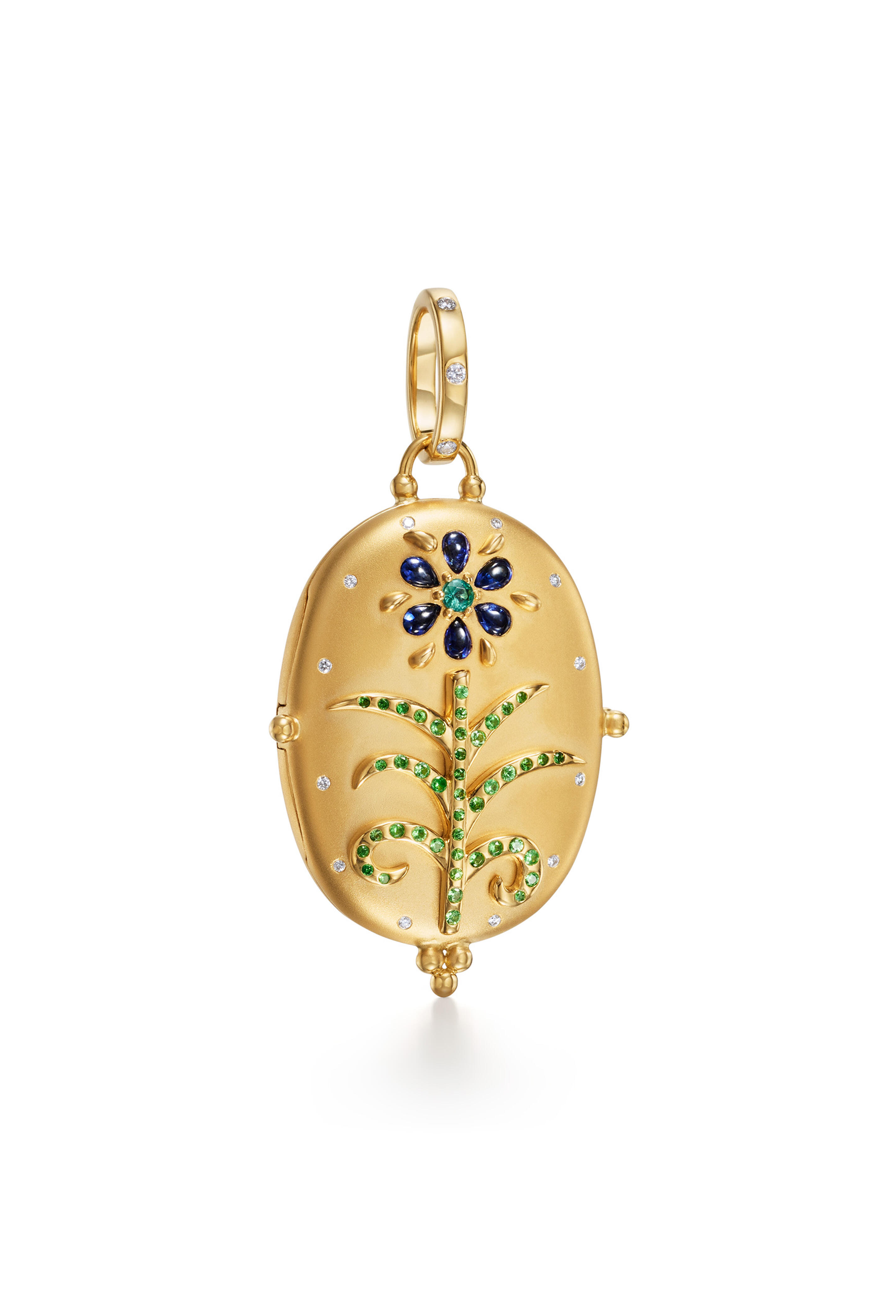 Temple St. Clair - 18k Gold Large Blue Sapphire Primavera Locket