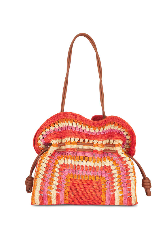 Loewe Medium Flamenco Orange & Pink Crochet Clutch - view 2