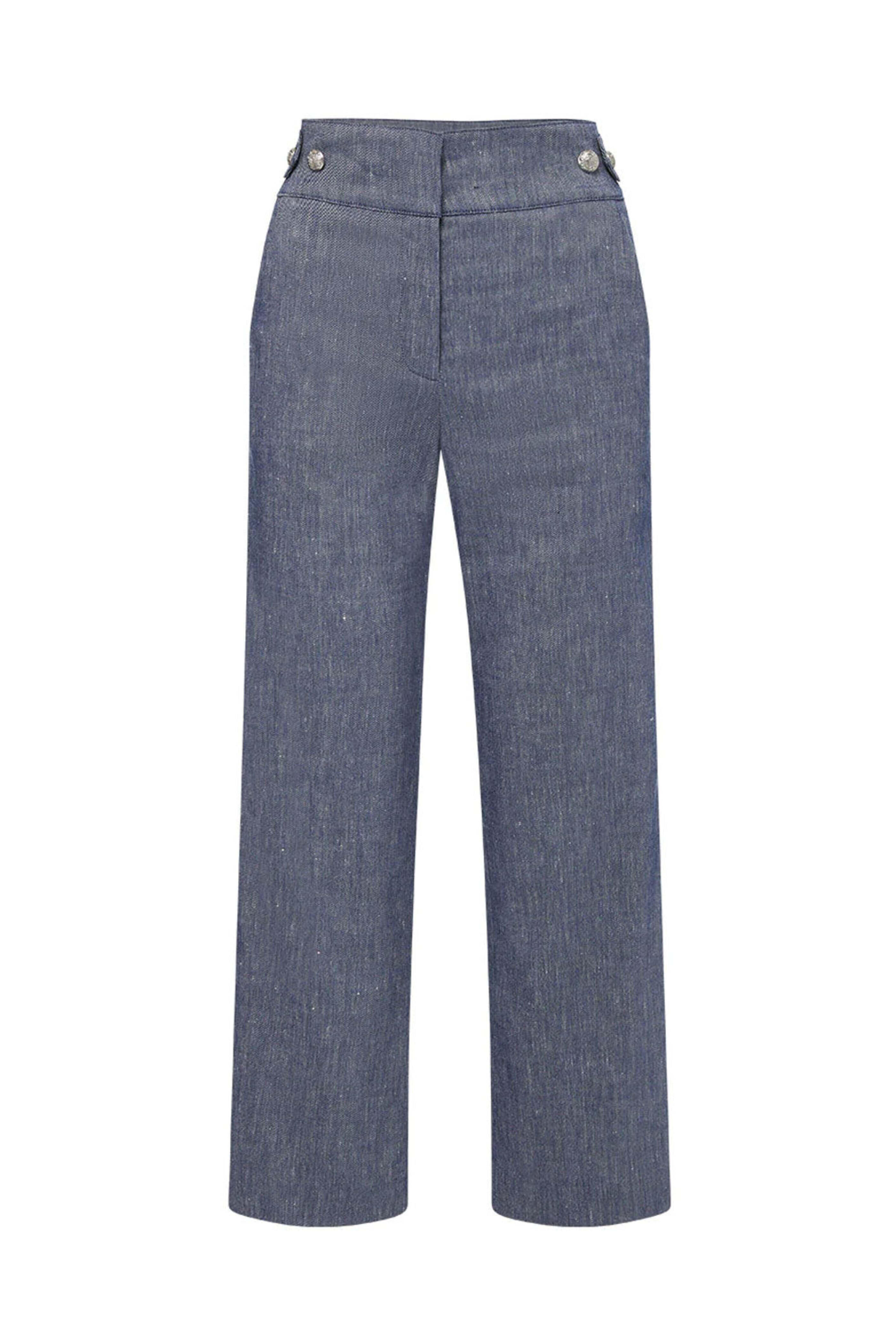 Veronica Beard - Blue Melange Linen Aubrie Pant